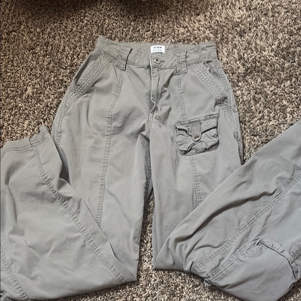 Women’s High Waisted Sage Green Cargo Pants